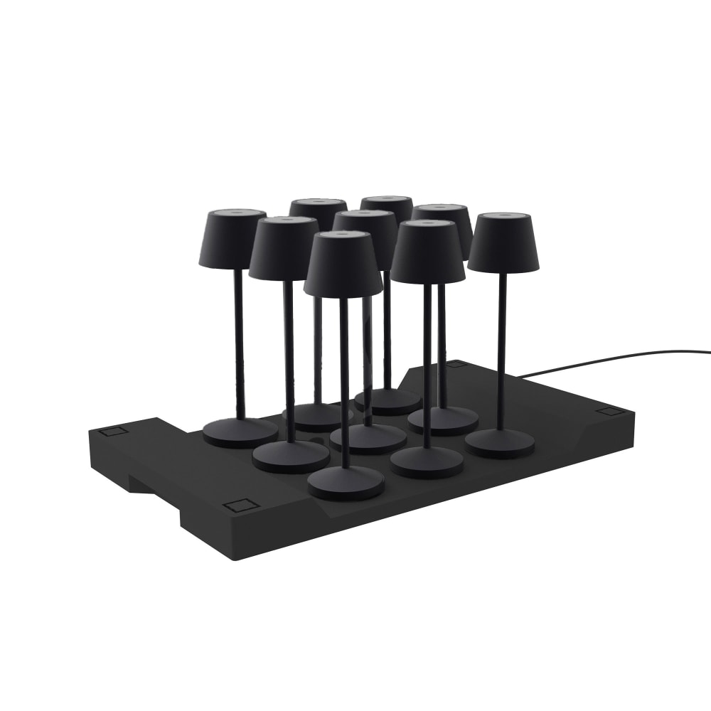 9 lampes avec plateau de chargement Aluminium Noir H25CM