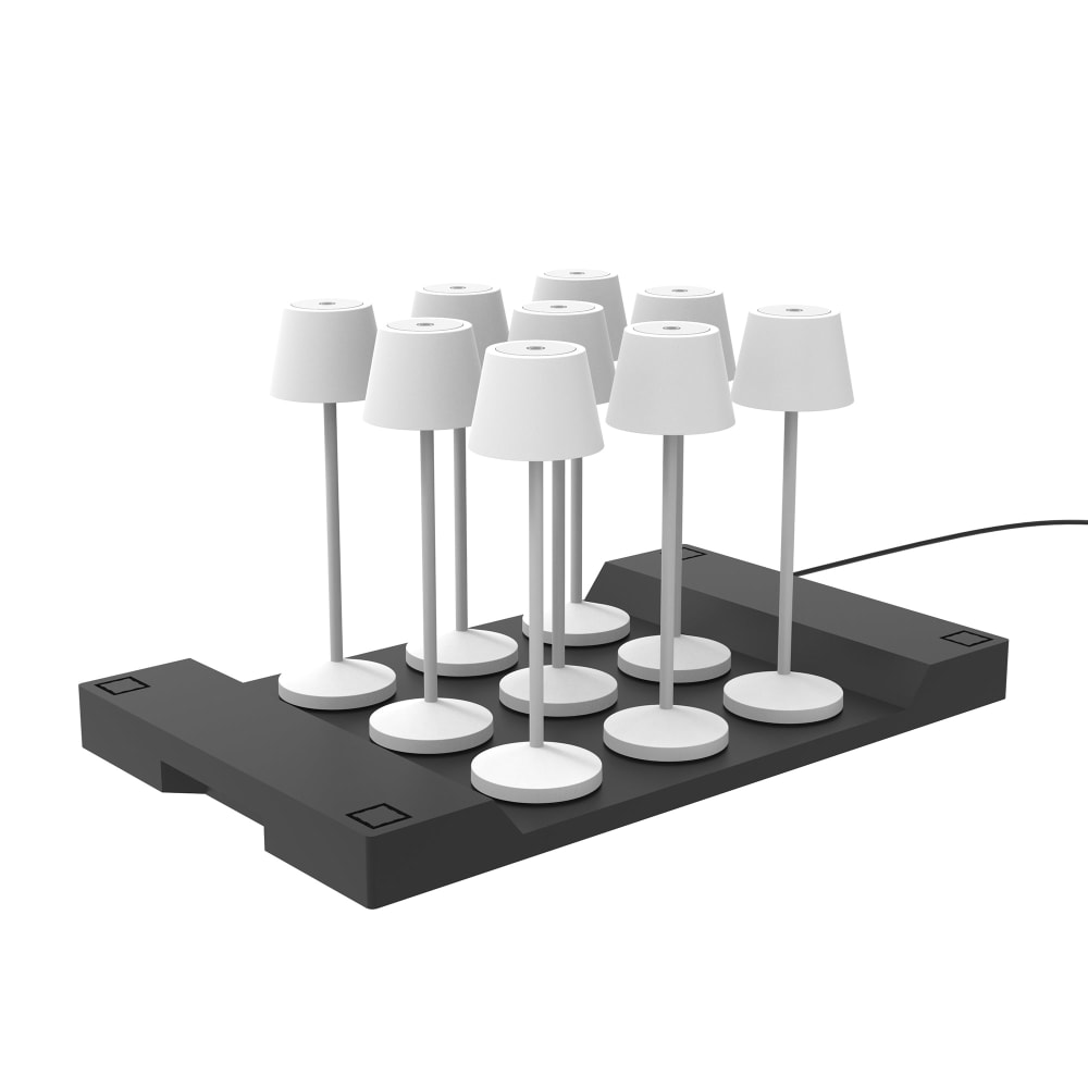9 lampes avec plateau de chargement Aluminium Blanc H25CM