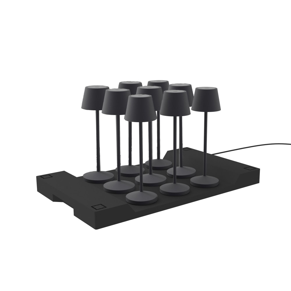 9 lampes avec plateau de chargement Aluminium Gris anthracite H25CM