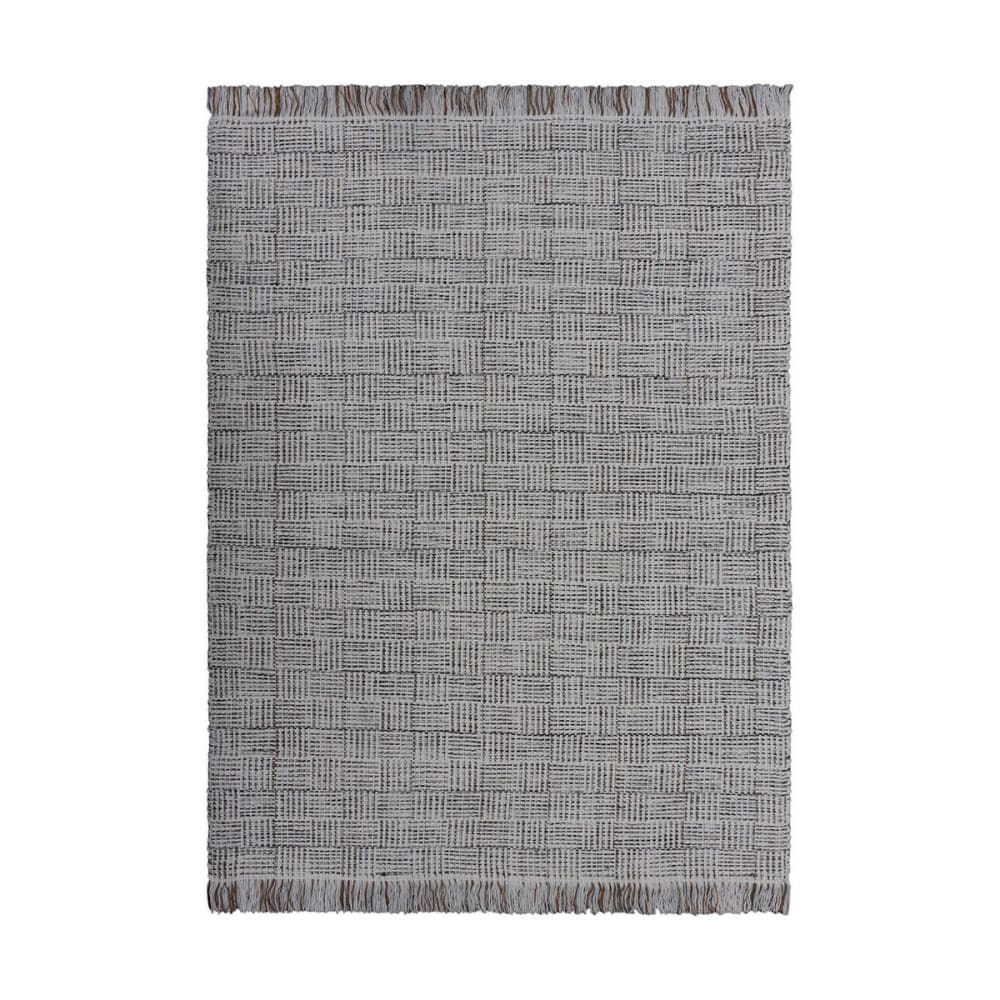 Tapis en jute naturelle et laine tissée main 140 x 200 cm