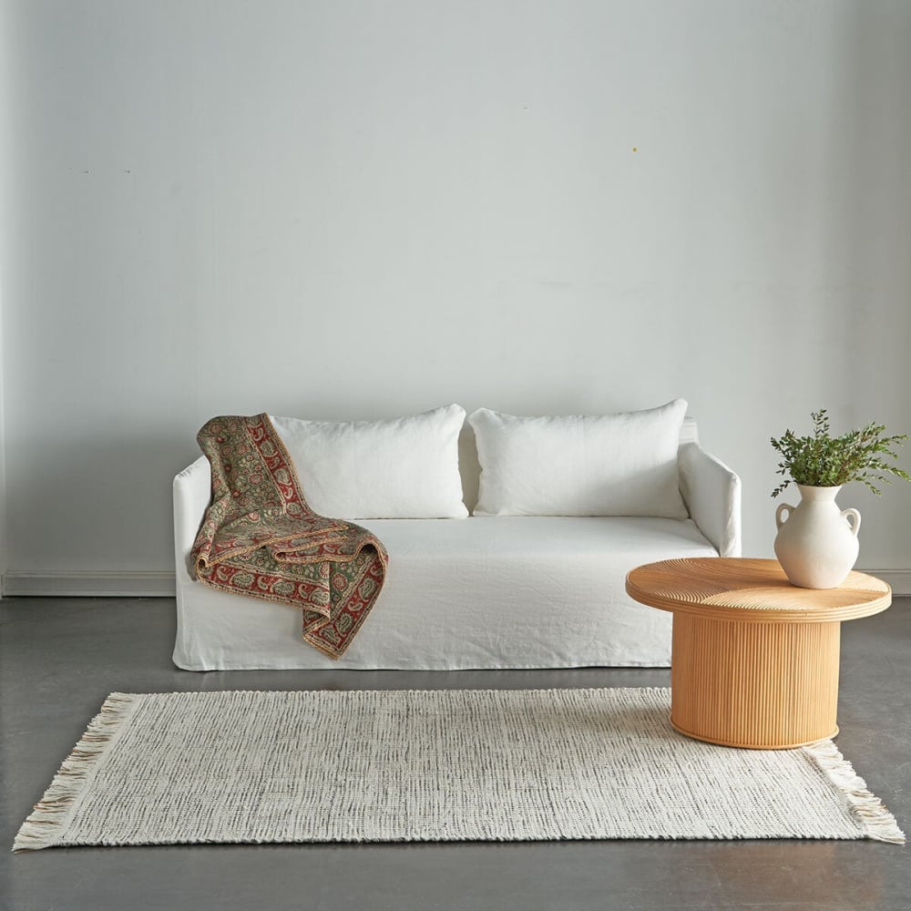 Tapis en jute naturelle et laine tissée main 140 x 200 cm — vue 3