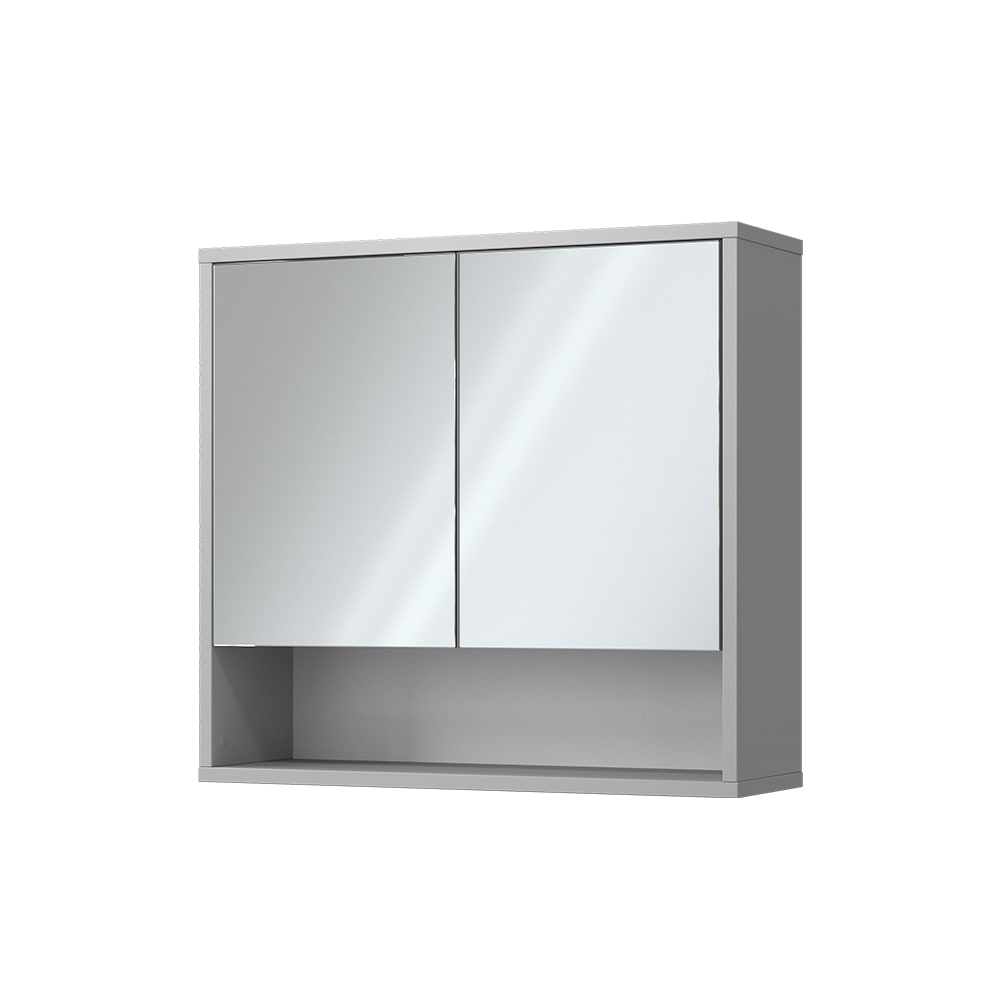 Badspiegelschrank Mit 2 TüRen Grau 70X65Cm