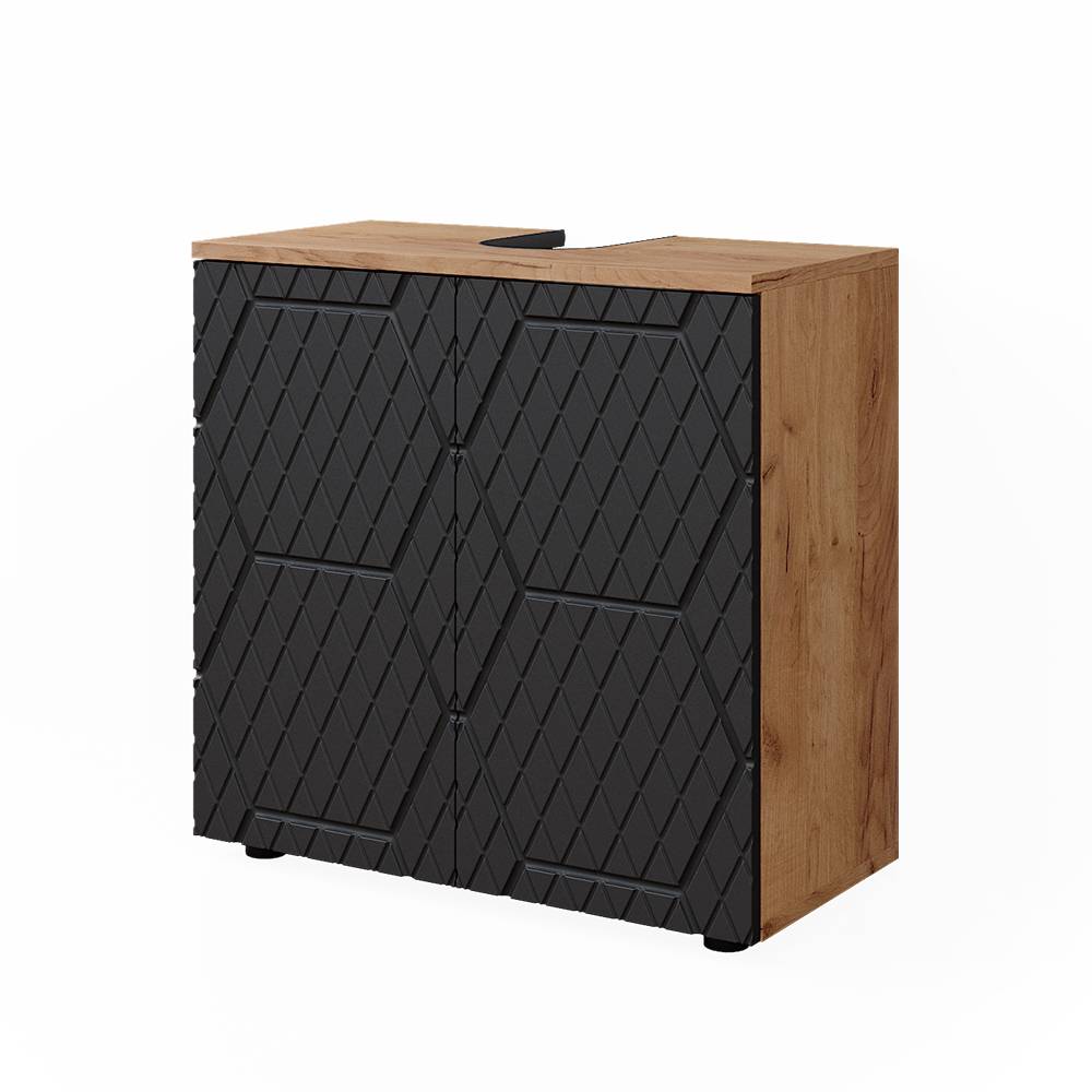 Meuble sous vasque Anthracite structure nid dabeille 60x59cm