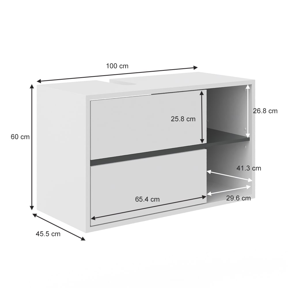 Waschbeckenunterschrank, Weiß 100 x 60cm - Maisons Du Monde
