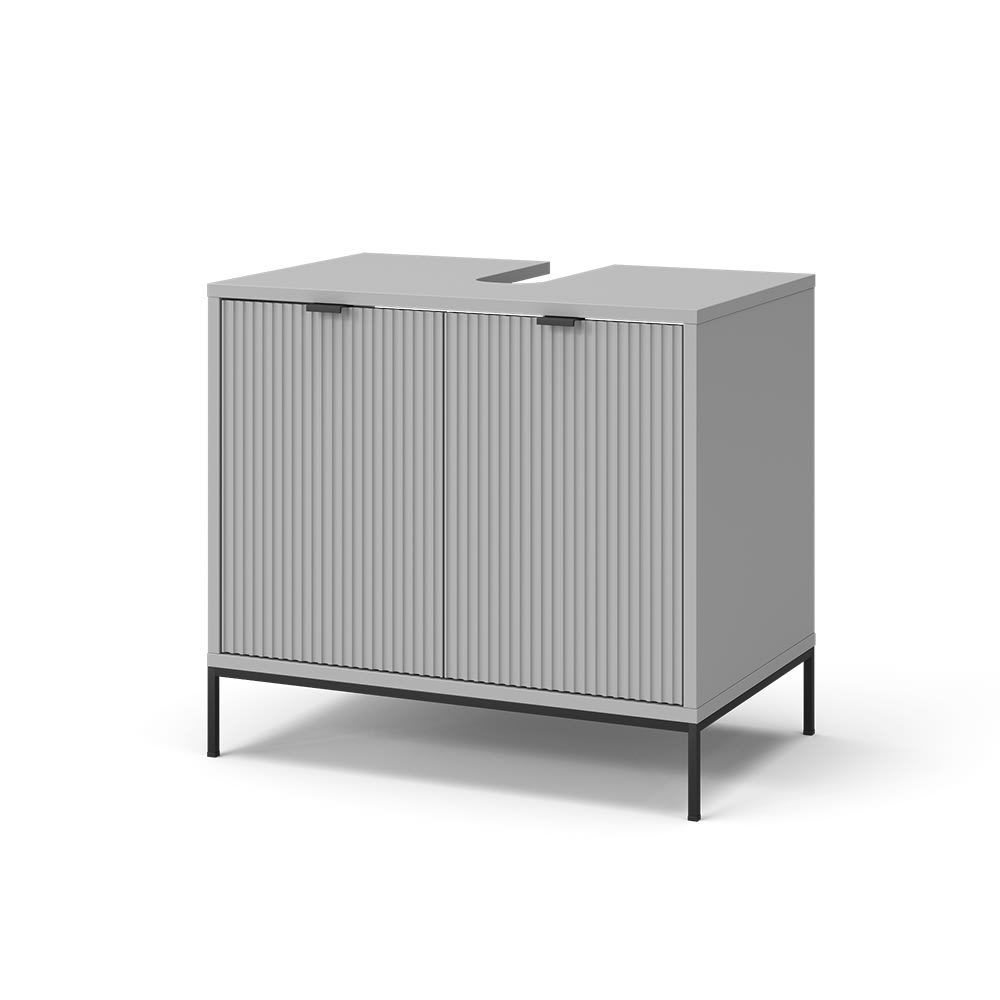 Meuble sous vasque simple avec portes Gris 70x63cm