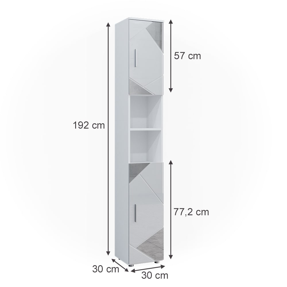 Badschrank, Weiß 30 x 192cm - Maisons Du Monde