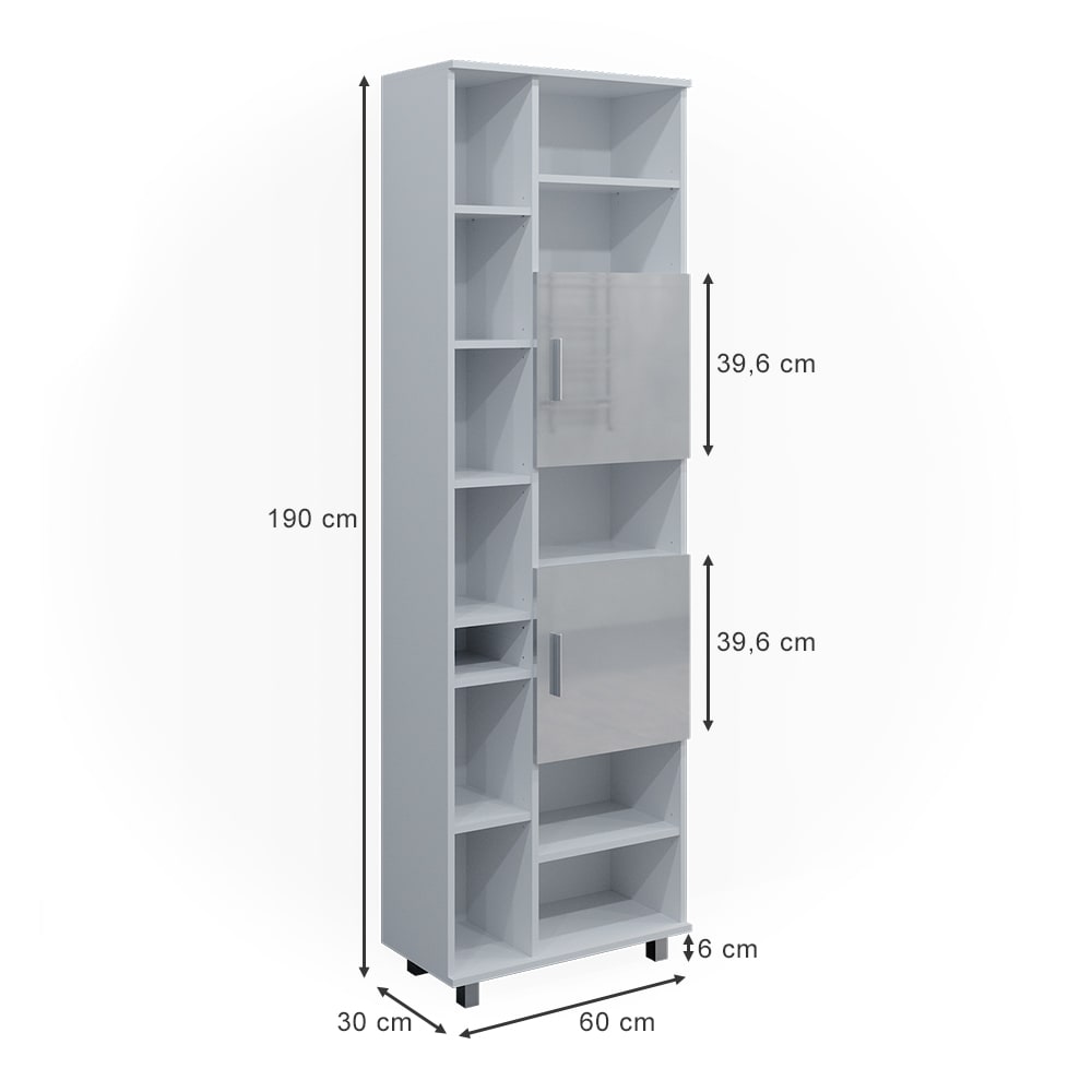 Badschrank, Weiß Hochglanz 60 x 190cm - Maisons Du Monde