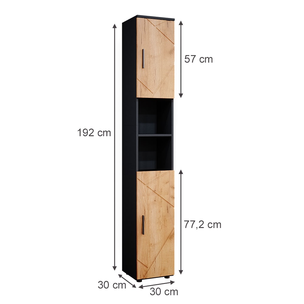 Badschrank, Anthrazit 30 x 192cm - Maisons Du Monde