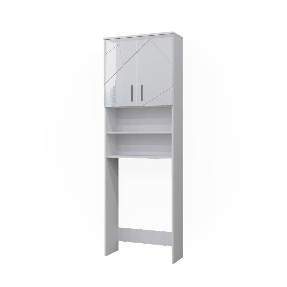 Vicco Waschmaschinenschrank, Weiß 64 x 190.5cm style modern Weiß Spanplatte