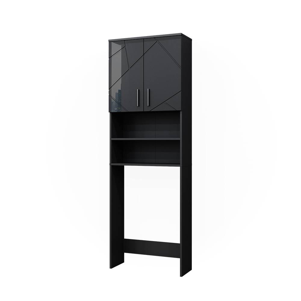 Vicco Waschmaschinenschrank, Anthrazit 64 x 190.5cm style modern Grau Spanplatte