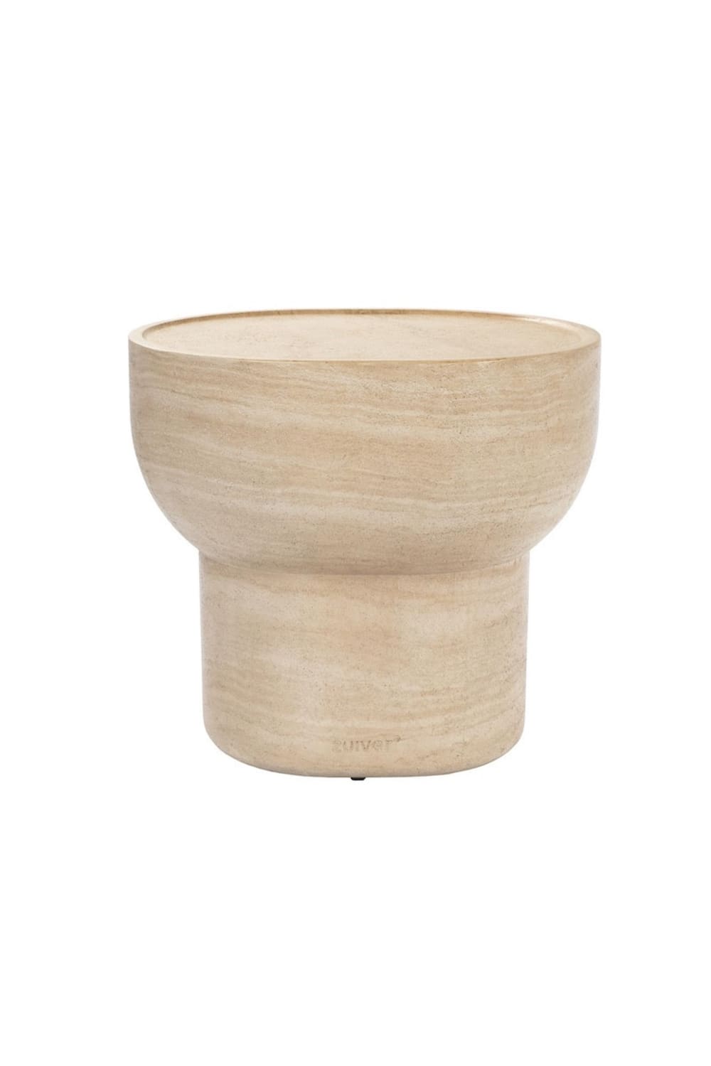 table d'appoint ovale - travertin