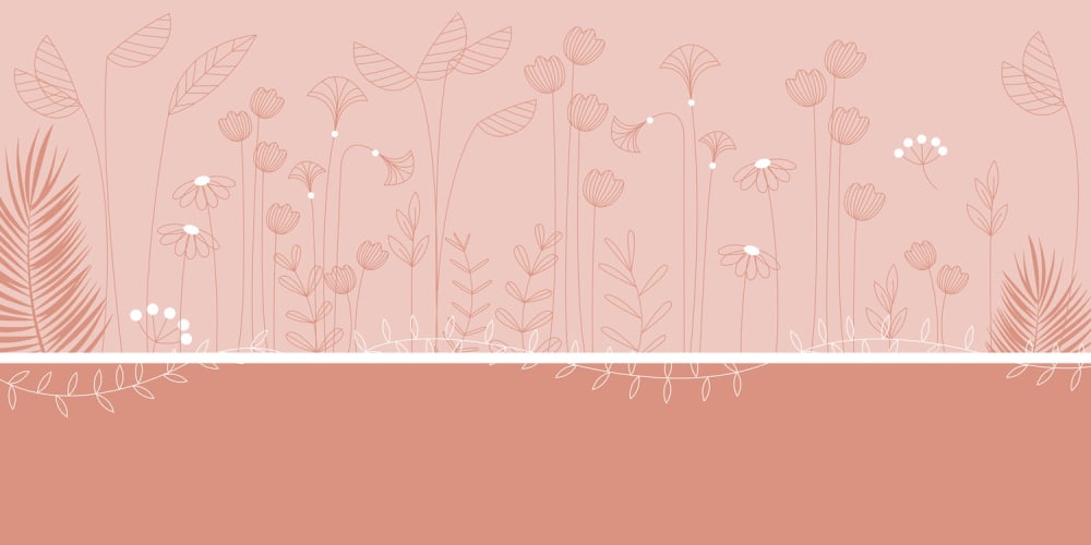 Papier peint enfant mélodie des plantes, rose 525 x 250cm - Maisons du Monde