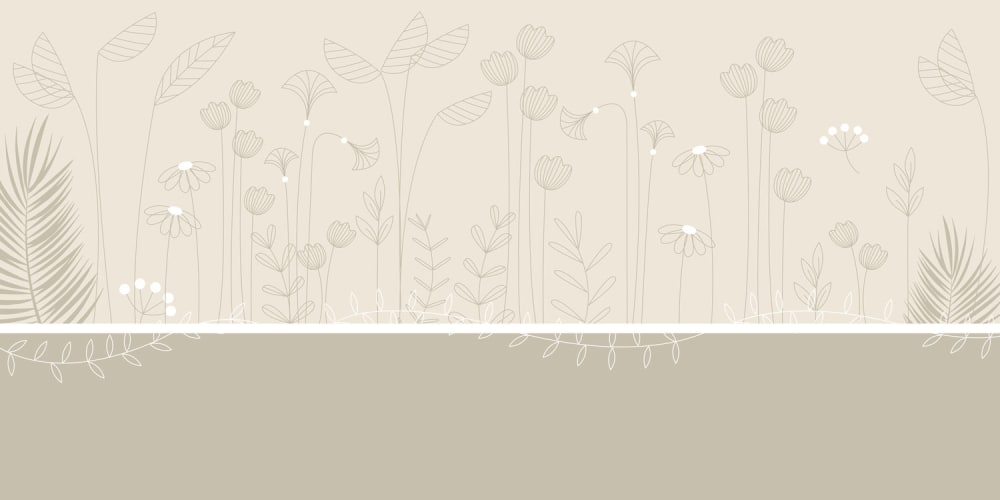 Panorama-Vliestapete Kletterblumen, Beige 225 x 250cm - Maisons