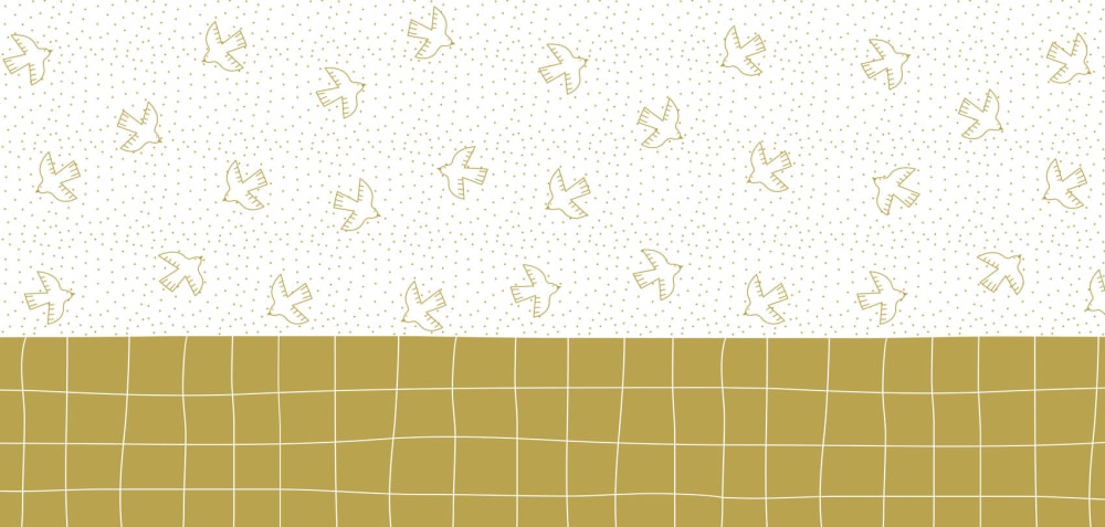 Papier peint enfant oiseaux, jaune 225 x 250cm - Maisons du Monde