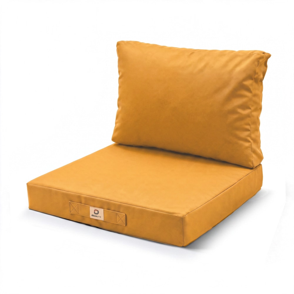 Kissen für Gartensalon abnehmbarer Bezug 60x60cm Gelb - Maisons