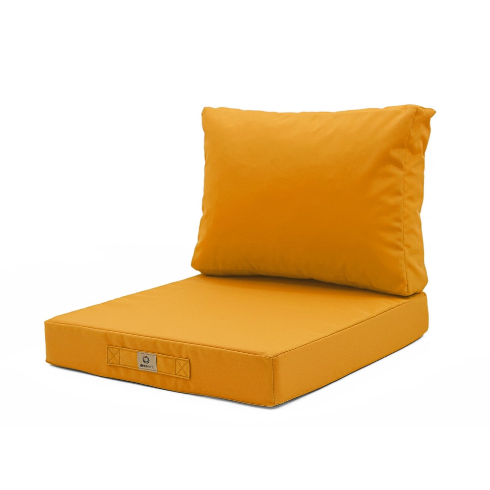 Coussins pour salon de jardin déhoussable 50x50cm Jaune