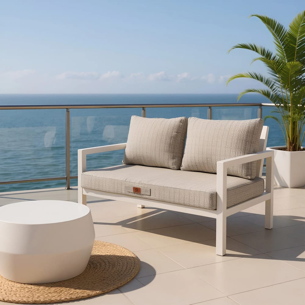 Coussins pour salon de jardin déhoussable 100x50cm - beige chiné - Maisons du Monde