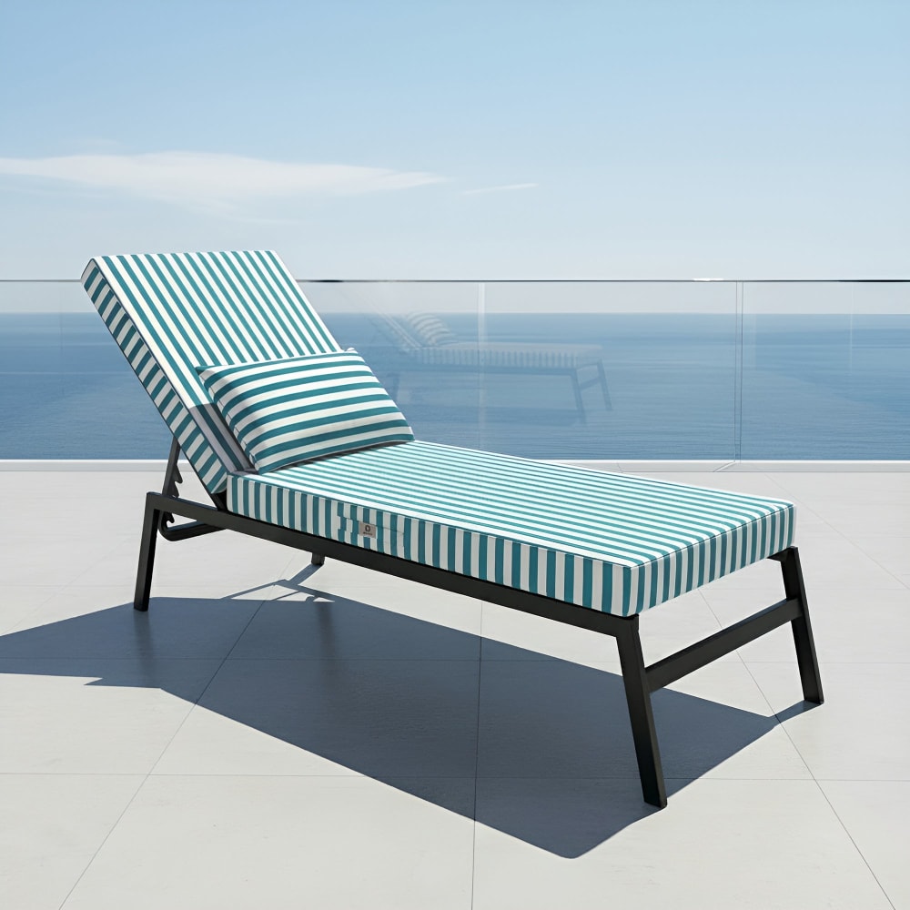 Coussin bain de soleil premium avec coussin - Rayures Vertes
