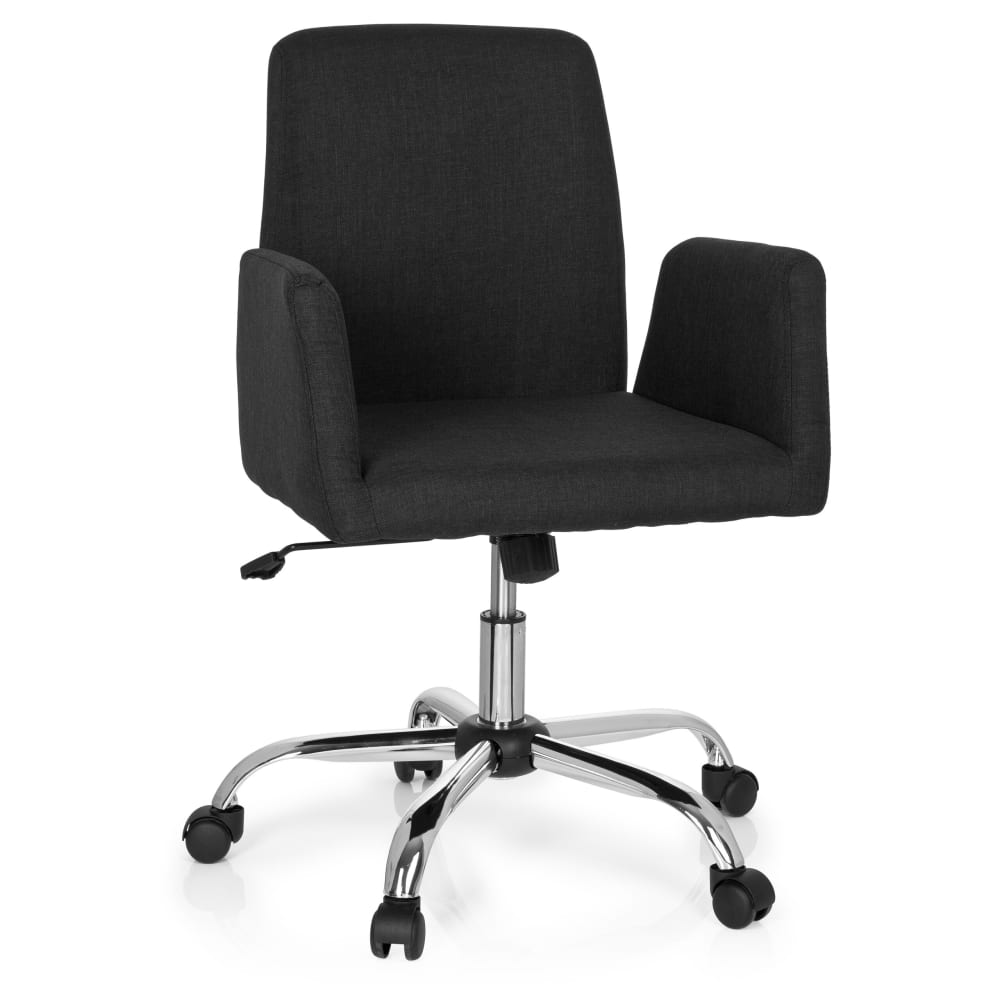hjh OFFICE Home Office Bürostuhl aus Stoff, Schwarz Schwarz Stoff