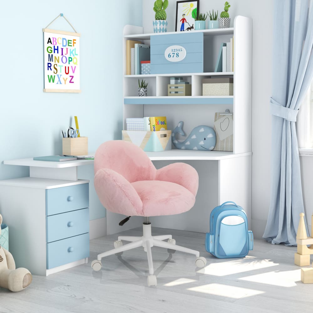 hjh OFFICE Kinderdrehstuhl aus Stoff, Rosa ROSA STOFF Kinder