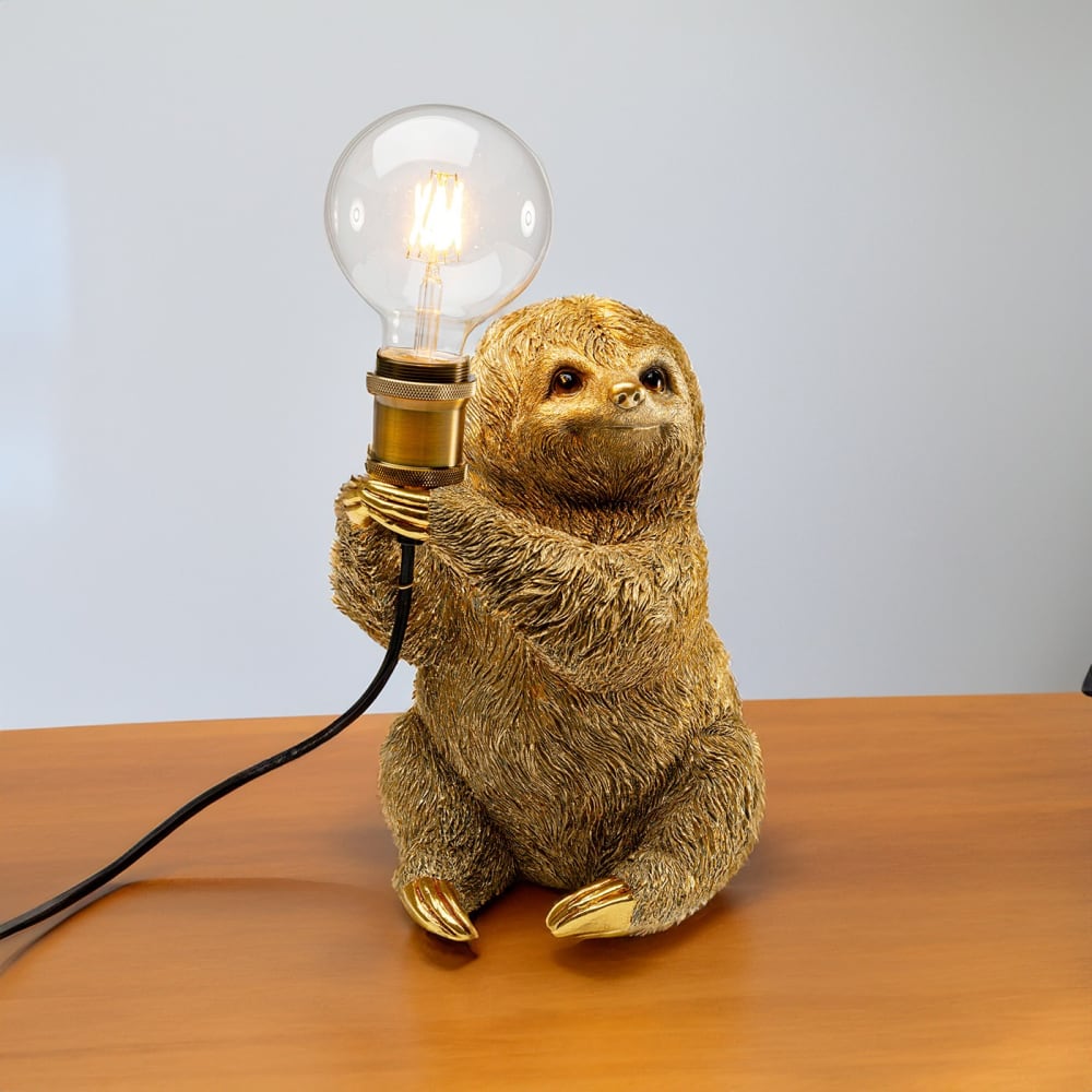 Lampe paresseux en polyrésine dorée - Maisons du Monde
