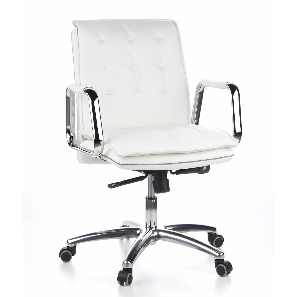 hjh OFFICE Profi Chefsessel aus Leder, Cremeweiß - Leder