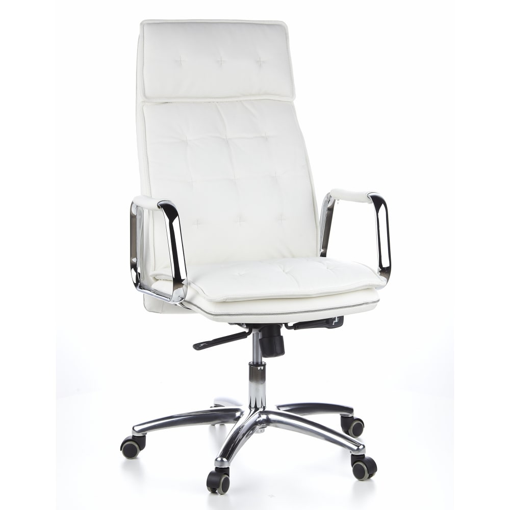 hjh OFFICE Profi Chefsessel aus Leder, Cremeweiß - Leder