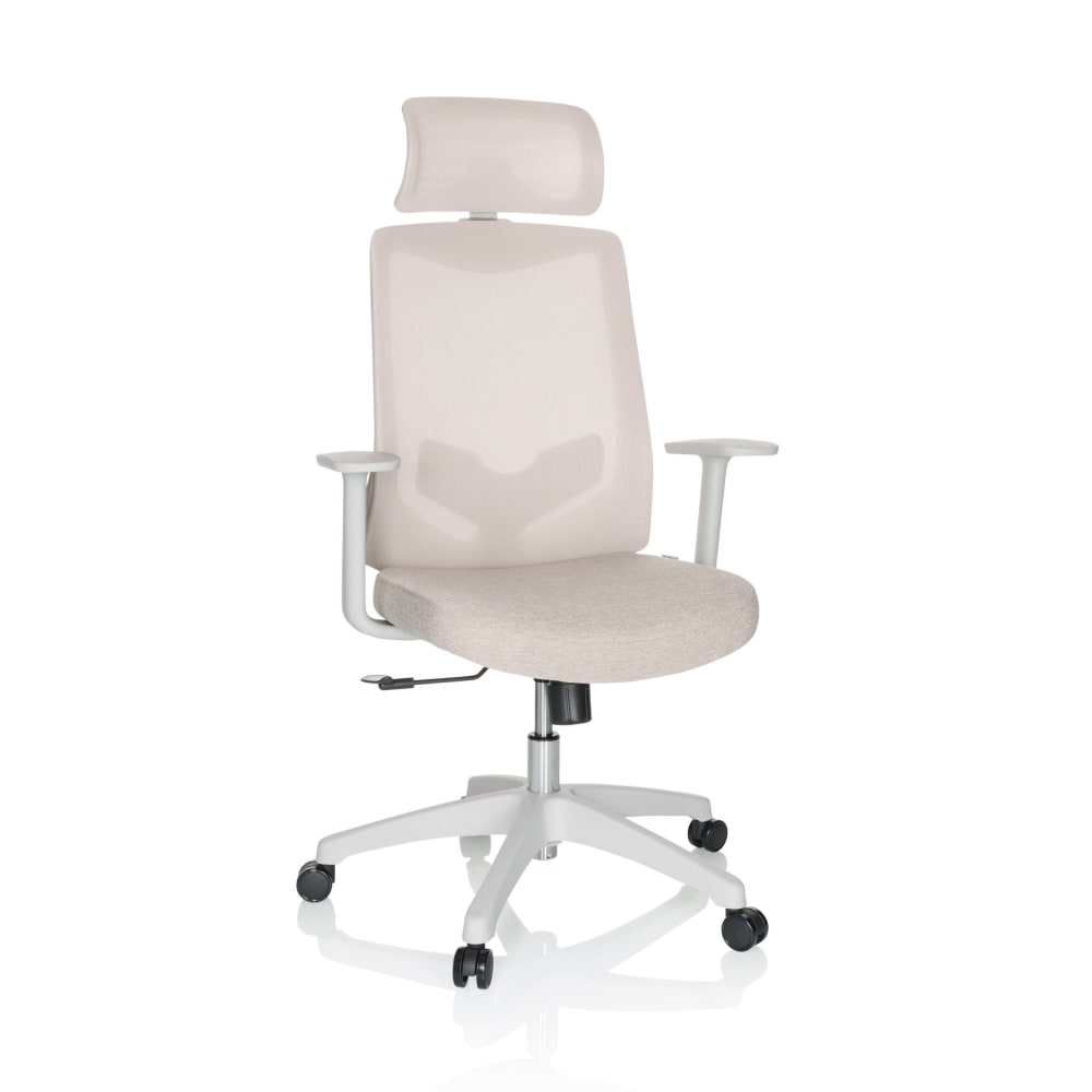 hjh OFFICE Home Office Bürostuhl aus Stoff / Netzstoff, Beige Beige
