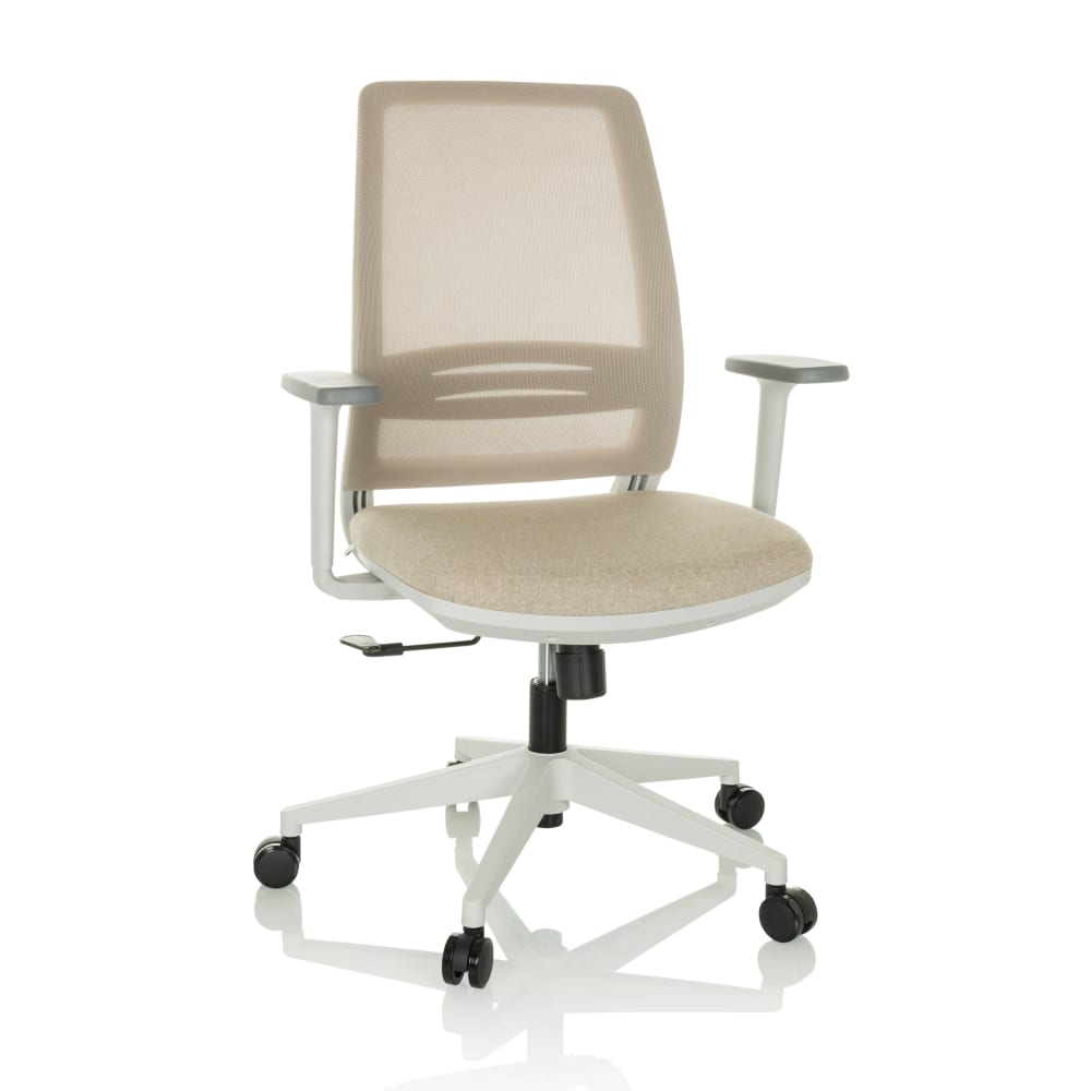 hjh OFFICE Home Office Bürostuhl aus Stoff / Netzstoff, Beige Beige