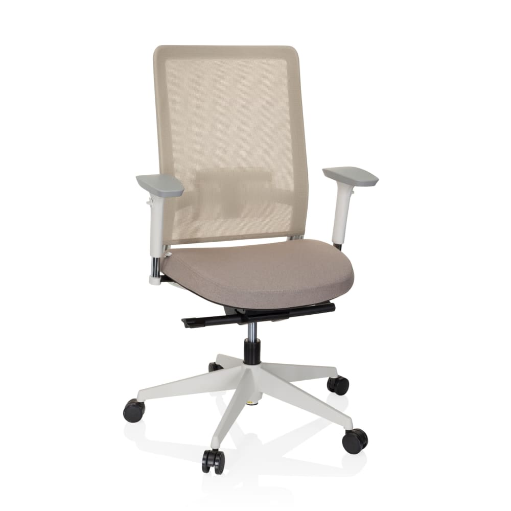 hjh OFFICE Profi Bürostuhl aus Stoff / Netzstoff, Beige Beige