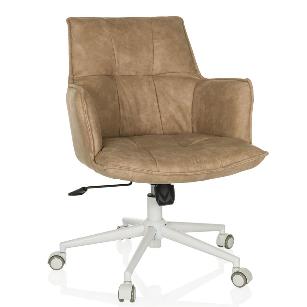hjh LIVING Home Office Bürostuhl aus Stoff, Beige Beige Stoff