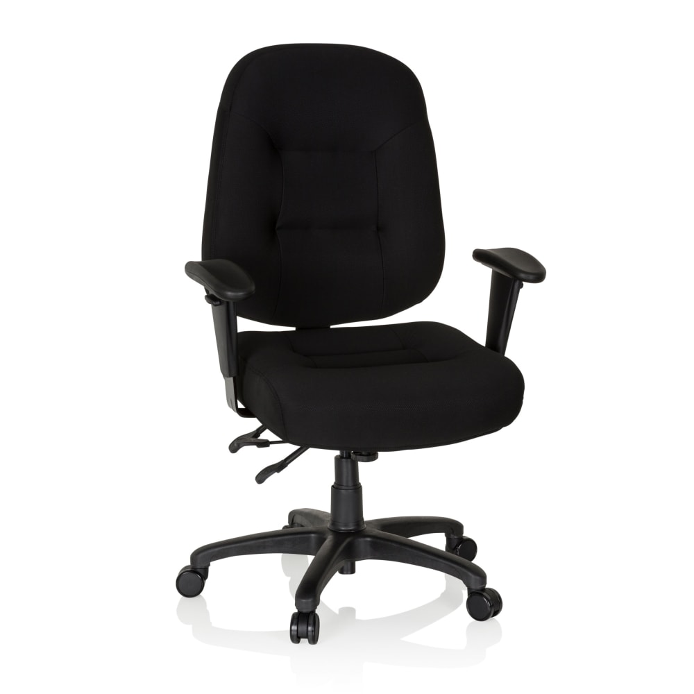 hjh OFFICE Profi Bürostuhl aus Stoff, Schwarz Schwarz Stoff