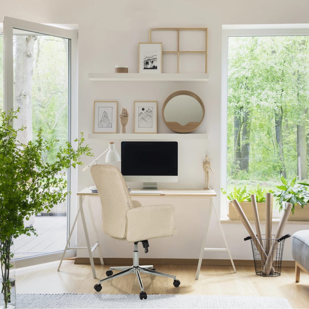 Home Office Bürostuhl aus Stoff, Beige - Maisons Du Monde