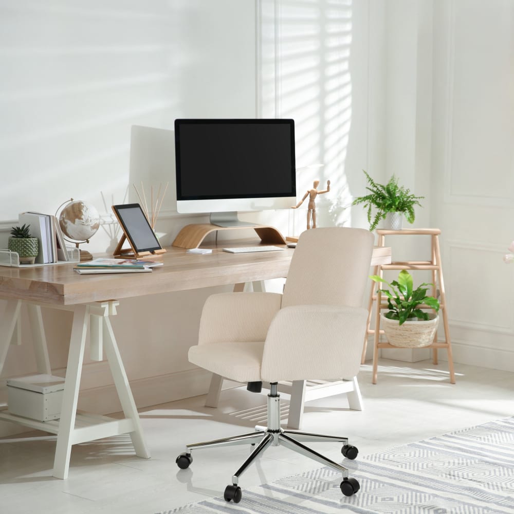 Home Office Bürostuhl aus Stoff, Beige - Maisons Du Monde