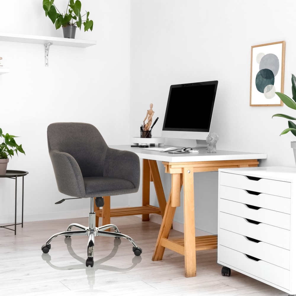 Home Office Bürostuhl aus Stoff, Dunkelgrau - Maisons Du Monde