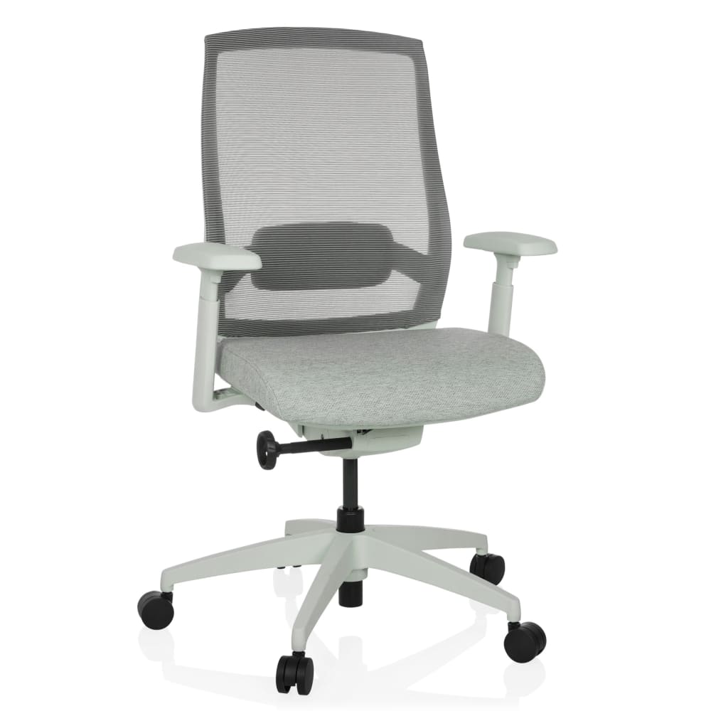 hjh OFFICE Profi Bürostuhl aus Stoff / Netzstoff, Frostgrau - -