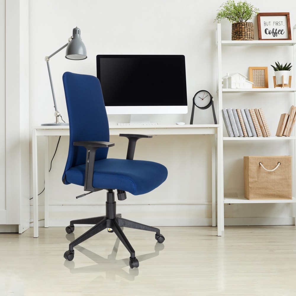 Home Office Bürostuhl aus Stoff, Blau - Maisons Du Monde