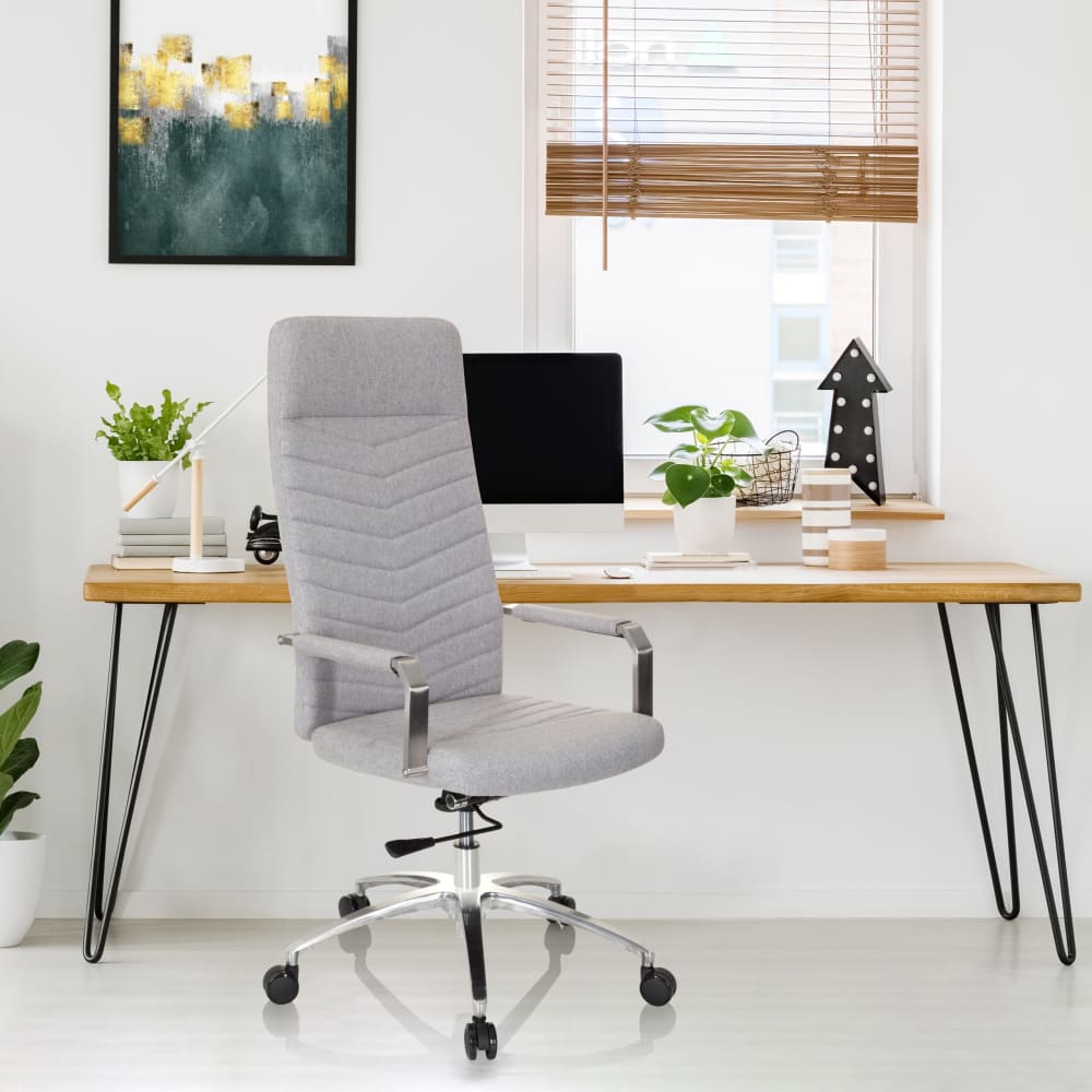Home Office Bürostuhl aus Stoff, Hellgrau - Maisons Du Monde