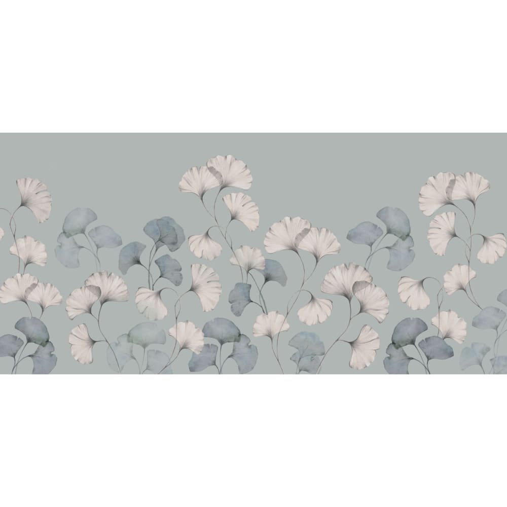 Papier peint esprit gingko, vert de gris 300 x 250cm — vue 3