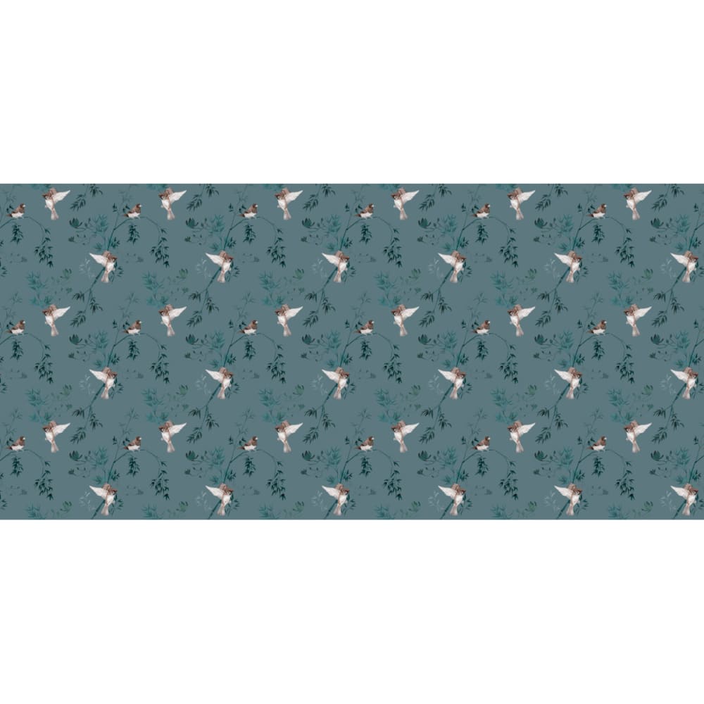 Papier peint moineaux du japon, bleu nuit 225 x 250cm — vue 3