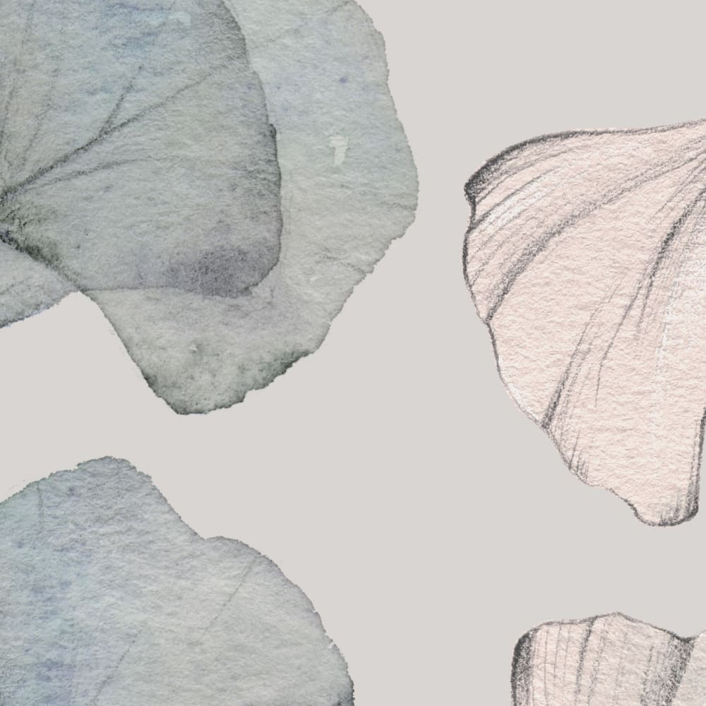Papier peint esprit gingko, gris 300 x 250cm — vue 4