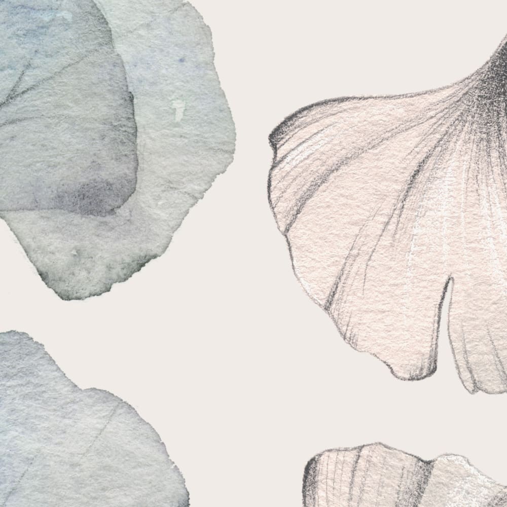 Papier peint esprit gingko, beige 225 x 250cm — vue 4