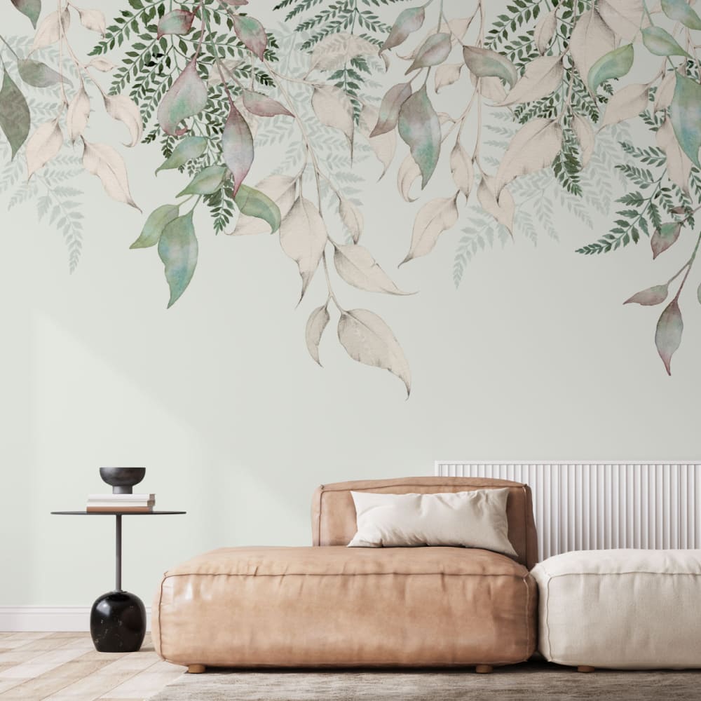 Papier peint panoramique esprit nature vert clair 225x250cm-made in fr