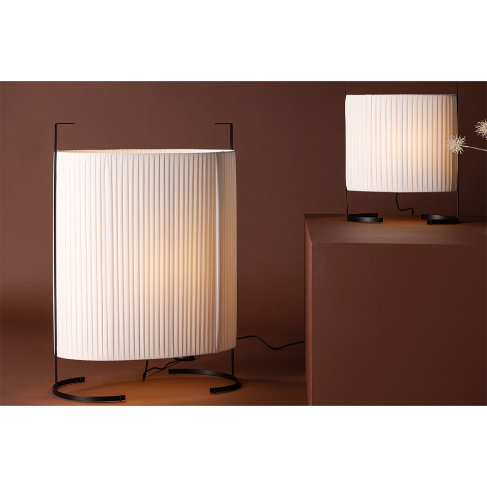 Lampadaire beige en lin polyester — vue 4