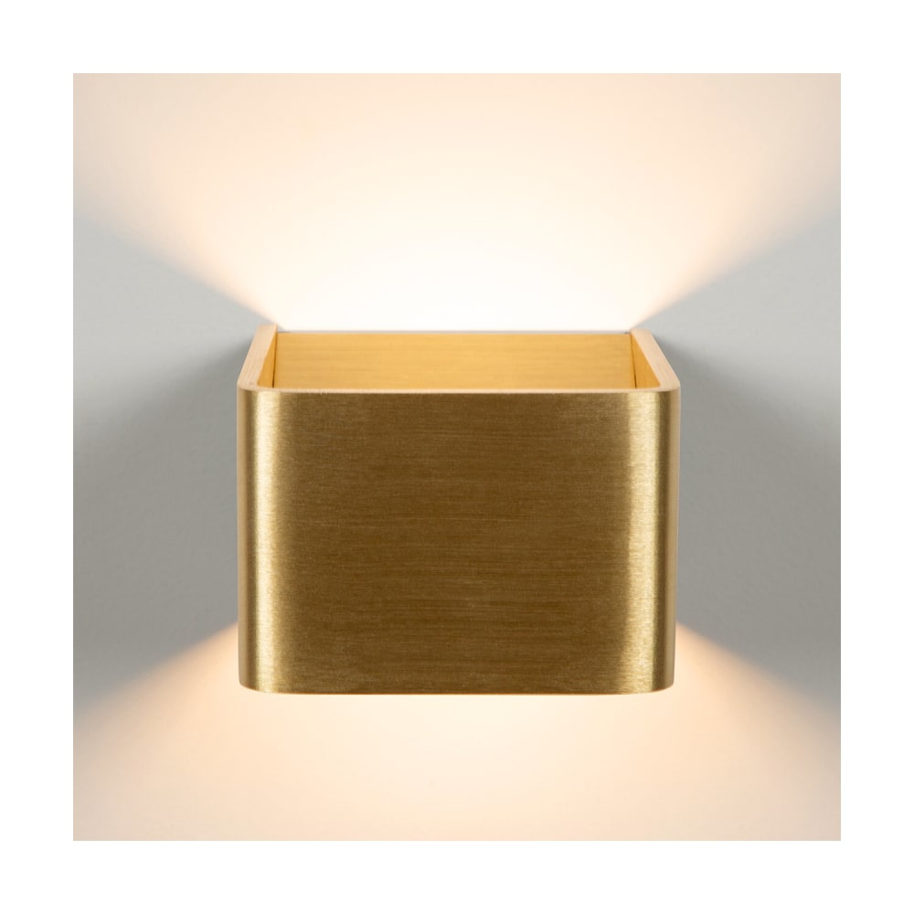 Atmooz Rechteckige Wandleuchte aus Metall, 10x10, Gold Bronze Kupfer Metall