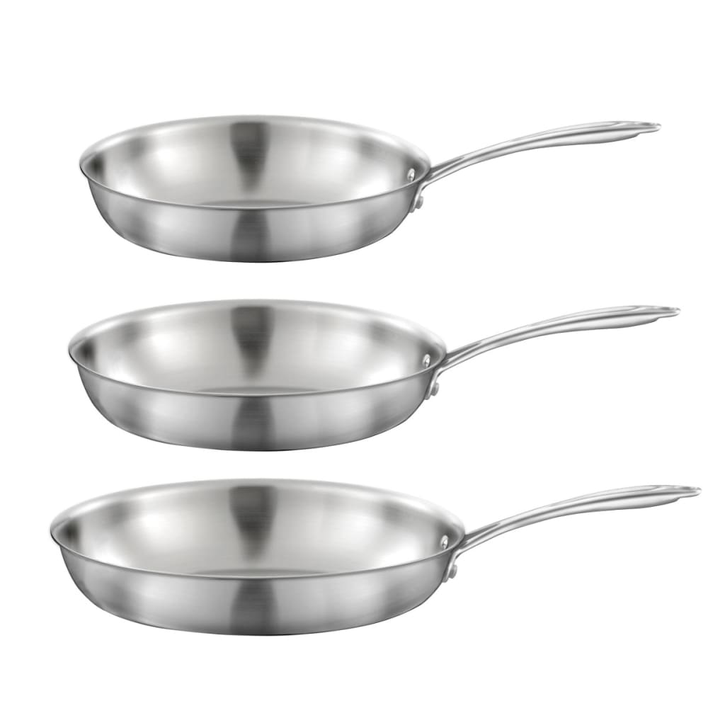 Set mit 3 Pfannen 24-28-32 cm aus Edelstahl 18/10 - Maisons Du