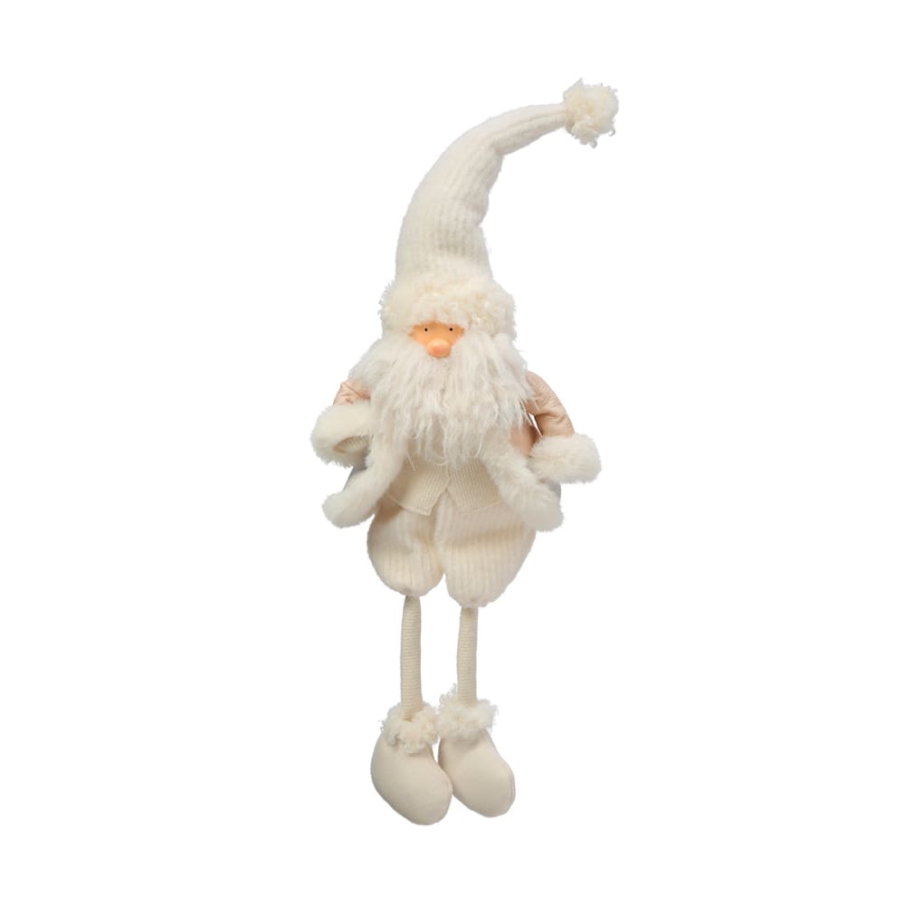 Sia Deco Figurine père noël à asseoir artificielle crème H78 style contemporain Beige Pes - Polyester Décoration de Noël