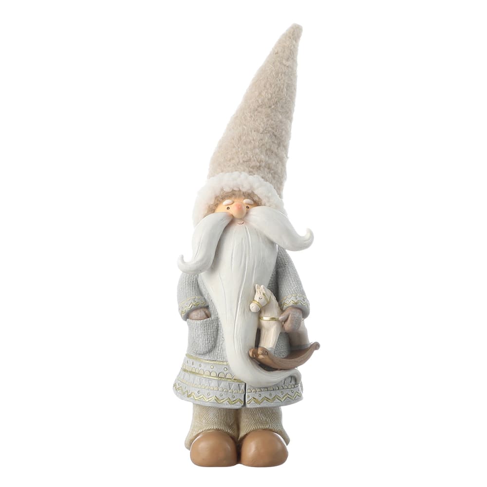 Figurine père noël décorative artificielle gris et marron taupe H45 Figurine père noël décorative artificielle gris et marron taupe H45