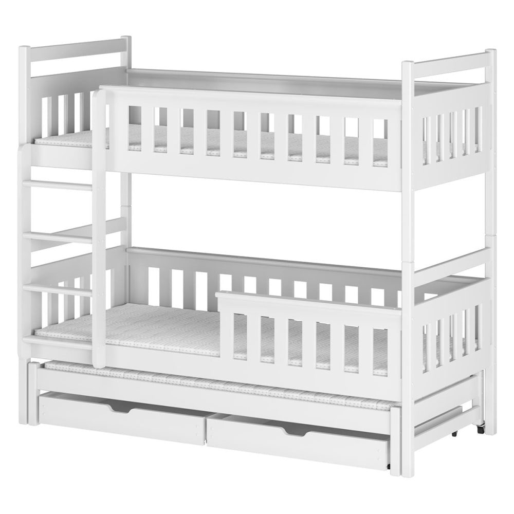 Lit superposé 90x200 sommier lit bois blanc Lit superposé 90x200 sommier lit bois blanc
