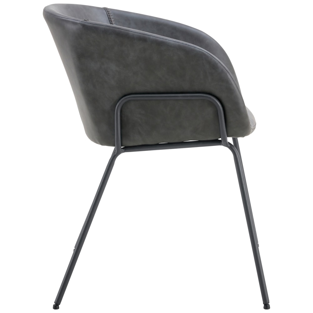 2er Set Stühle aus dunkelgrauem Kunstleder - Maisons Du Monde